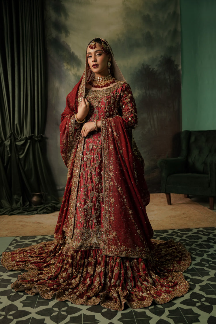 Deep Red Farshi Lehgna