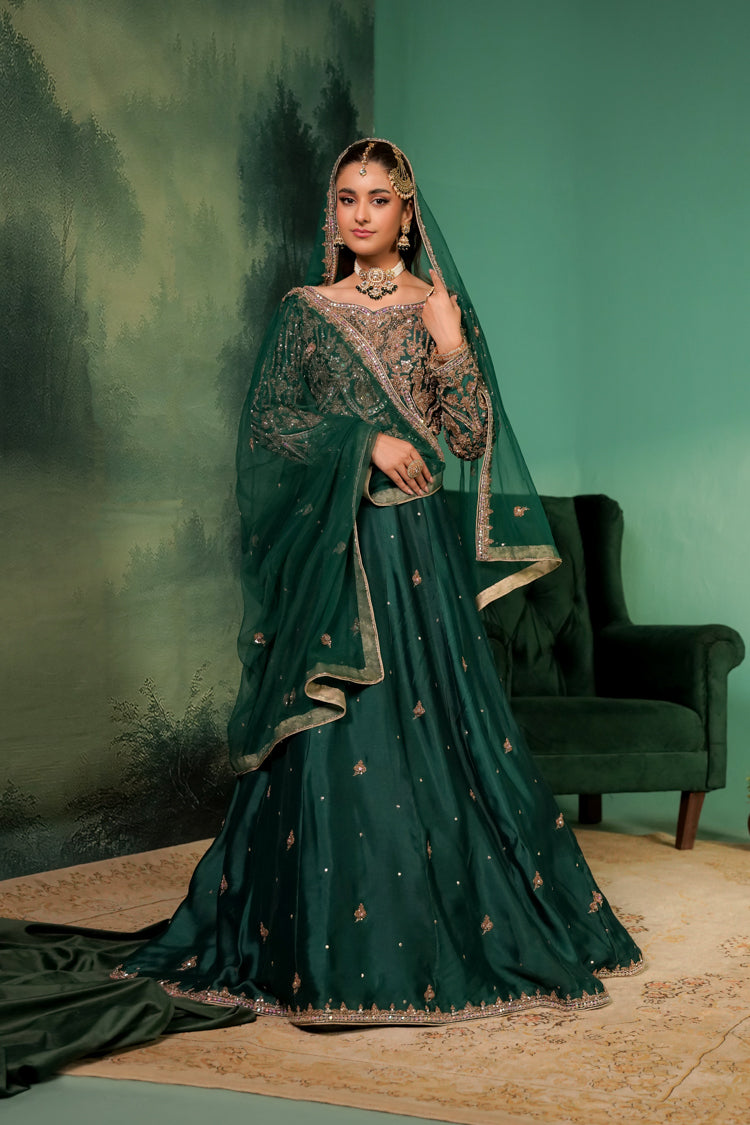 Bottle Green Lehnga