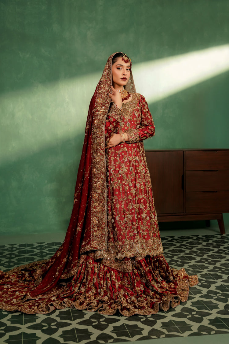Deep Red Farshi Lehgna